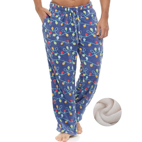 Herren Hausanzug Flanell-Pyjama-Hose Karierte hose Lounge Hose 1 pcs Plaid Grafik-Drucke Stilvoll Brautkleider schlicht Komfort Heim Täglich Flanell Komfort Hose Kordelzug Elastische Taille Herbst Image