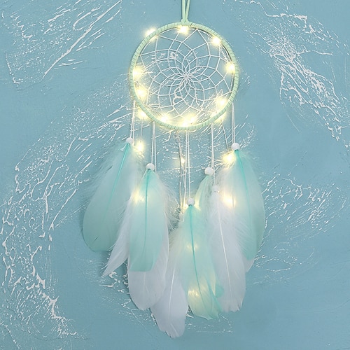 traumfänger led feder licht kreative fee lampe wandbehang urlaub dekorationen schlafzimmer familie hochzeit geburtstagsfeier segen geschenk Image