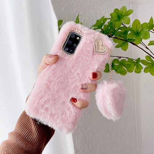 Handy Hülle Handyhüllen Für Samsung Galaxy S25 S24 S23 S22 S21 FE S21 Ultra Plus A34 A54 S20 A32 Rückseite Stoßfest Herz Plüsch TPU Plüsch Image