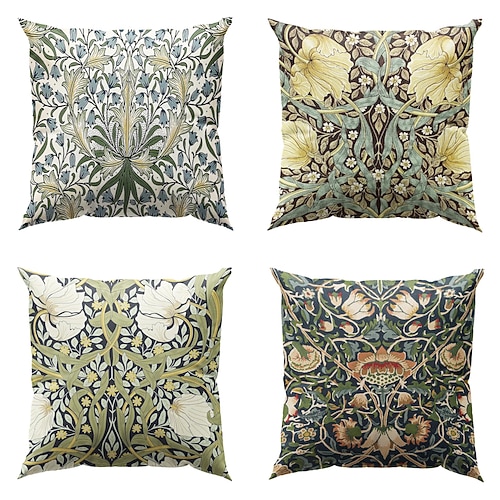 4.0 Stück Polyester Kissenbezug, Bedruckt Einfach Brautkleider schlicht Quadratisch Traditionell Klassisch Image