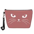 Damen Makeup Tasche Stifttasche Handgelenk-Tasche Kosmetik Tasche PU-Leder Party Festtage Reise Bedruckt Hohe Kapazität Klappbar Leichtgewichtig Katze Schwarz Rosa Blau