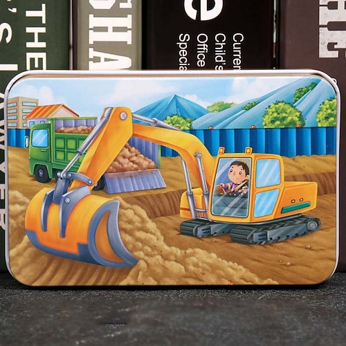 Holzpuzzle für Kinder 60 Teile Eisenbox-Puzzle für Kindergarten frühkindliche Bildung Holzspielzeuge Weihnachtsgeschenk Image