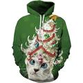 Herren Hoodie Sweatshirt Kapuze Denim Blue Schwarz Weiß Rosa Purpur Mit Kapuze Graphic Karikatur Katze Vordertasche Täglich 3D-Druck Aktiv Kuschelig 3D-Druck Bekleidung Kapuzenpullover Sweatshirts