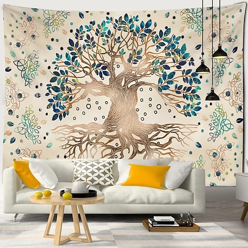 Baum des Lebens Mandala zum Aufhängen, Wandteppich, Wandkunst, Bohemian-Stil, großer Wandteppich, Wanddekoration, Fotografie, Hintergrund, Decke, Vorhang, Zuhause, Schlafzimmer, Wohnzimmer, Dekoration Image