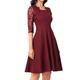 elegantes Vintage-Kleid im klassischen 50er-Jahre-Stil, A-Linien-Kleid, ausgestelltes Kleid, Weihnachtsparty-Kleid, Midi-Kleid für Damen, Valentinstag, Teeparty, lässiges Alltagskleid