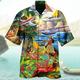 Herren Hemd Hawaiihemd Sommerhemd Camp-Shirt Grafik-Shirt Aloha-Shirt Blumen Landschaft Umlegekragen Rote Blau Purpur Grün Regenbogen Print Casual Täglich Kurzarm Button-Down Bedruckt Bekleidung