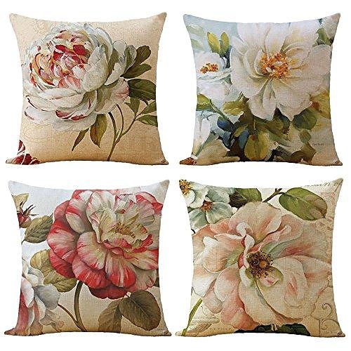 4.0 Stück Polyester Kissenbezug, Druck Art Déco Vintage Freizeit Quadrat Traditionell Klassisch Image