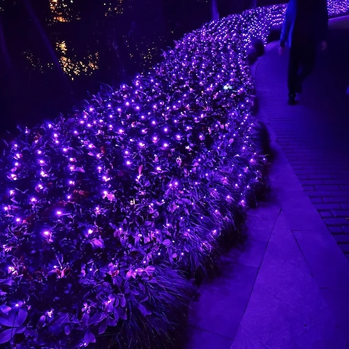 LED Netzlichter 6x4m 880 LEDs Außen Lichterkette Netzlichter für Außen Terrasse Garten Busch Zaun Dekorationen Image