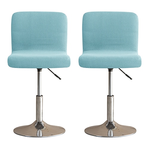 2 Stück Stretch-Barhocker-Bezüge, Pub-Thekenhocker, Stuhlhussen, quadratisch, drehbar, Barhocker, burgunderrot, Stuhlhussen für Esszimmer, Café, Sitzbezüge, rutschfest, mit elastischer Unterseite Image
