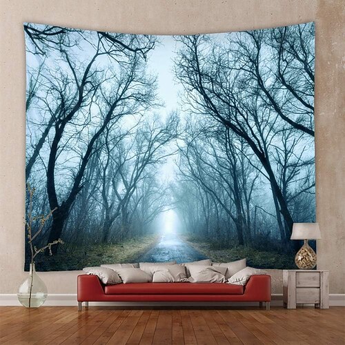 Landschaft großer Wandteppich Wald Licht Kunst Dekor Decke Vorhang hängen Zuhause Schlafzimmer Wohnzimmer Dekoration Polyester Wandtuch XXL Natur Image