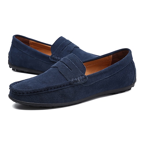 Herren Loafer und Slip-Ons Wildlederschuhe Komfort Schuhe Loafer fahren Casual Outdoor Täglich Wildleder Schwarz Marinenblau Khaki Frühling Sommer Image