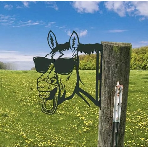 Tier-Metall-Gartenkunst-Dekoration, lustige guckende Kuh, Metall-Wandskulpturen, wetterfest, Schmiedeeisen, Kunst-Kuhschild, Outdoor-Garten, Bauernhaus-Dekoration, Kuh-Wanddekoration Image