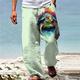 Herren Urlaub 3D-Druck Hawaiianisch Schildkröte Hosen Hose Hose mit geradem Bein Seitentaschen 3D-Druck Elastisches Kordelzugdesign Mittlere Taillenlinie Outdoor Hawaiianisch Festtage Frühling Sommer