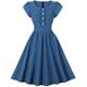 Retro Vintage 1950s Rockabilly A-Linie Kleid Swing-Kleid Flare-Kleid Damen Einfarbig Maskerade Casual Kleid
