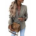 Damen Blazer Sakko Formal Taste Hahnentrittmuster Windundurchlässig Strassenmode Regular Fit Oberbekleidung Langarm Herbst Gelb S