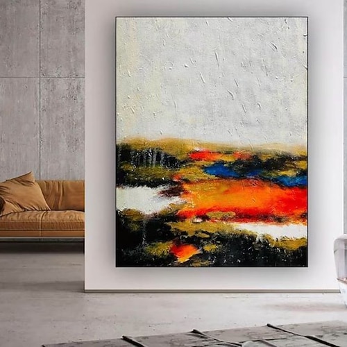 Handgefertigtes Ölgemälde auf Leinwand, Wandkunst, Dekoration, modern, abstrakt, für Heimdekoration, gerolltes, rahmenloses, ungedehntes Gemälde Image