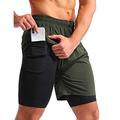 Herren Sportliche Shorts Kompressionsshorts Kurze Sporthose Kurze Sporthose Sport Shorts Ausgehen Wochenende Atmungsaktiv Schnelltrocknend Tasche Elastische Taille 2 in 1 Glatt Kurz Gymnastik