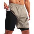 Herren Sportliche Shorts Kompressionsshorts Kurze Sporthose Kurze Sporthose Sport Shorts Ausgehen Wochenende Atmungsaktiv Schnelltrocknend Tasche Elastische Taille 2 in 1 Glatt Kurz Gymnastik