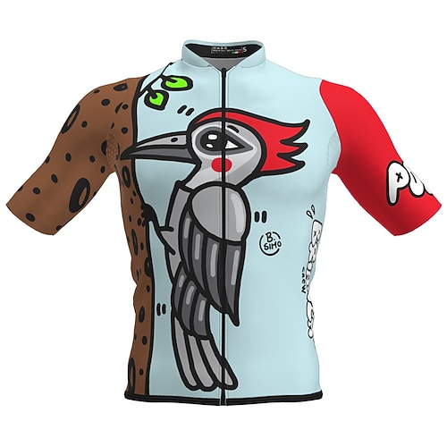 Herren Radtrikot Grafik Fisch Lustig Kurzarm Fahhrad Trikot Oberteil mit 3 Gesäßtaschen Mountainbike MTB Straßenradsport Schnelltrocknend Weich Reflektierende Streifen Rückentasche Sport Schwarz Wei Image