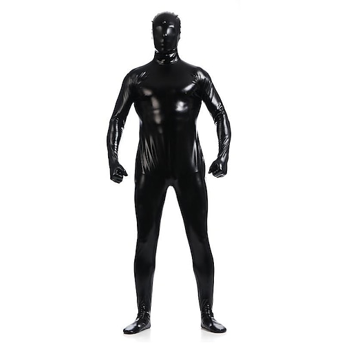 Glänzende Zentai-Anzüge Cosplay Kostüm Catsuit Karnevalskostüm Ganzkörperanzug Herren Damen Sex Sexy Kostüm Einfarbig Elasthan Latex Kostüm für Halloween Erwachsene Image
