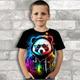 Jungen 3D Graphic Tier Panda T-Shirt Kurzarm 3D-Druck Sommer Frühling Aktiv Sport Modisch Polyester kinderkleidung 3-12 Jahre Outdoor Casual Täglich Regular Fit