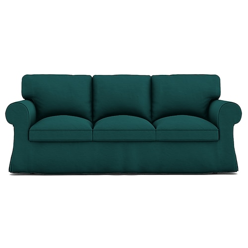 3-Sitzer Sofa-Bezug Baumwollsofa-Bezug mit 3 Kissenbezügen und 3 Rückenlehnenbezügen Ektorp Bezug waschbarer Möbel-Protektor Image