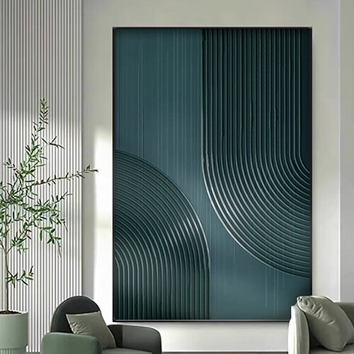 Handgefertigtes Ölgemälde auf Leinwand, Wandkunst, Dekoration, nordischer Minimalismus, zeitgenössische grüne abstrakte Textur für Heimdekoration, gerolltes, rahmenloses, ungedehntes Gemälde Image