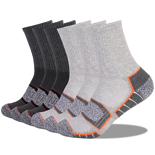 Herren 6 Paare Socken Socken Stricken Strumpfwaren WeißSchwarz Hellgrau dunkelgrau Farbe Baumwolle Winter Herbst Image