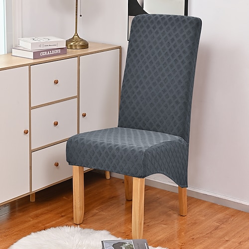 1 Stück Stretch-Jacquard-Esszimmerstuhlbezug Stuhlhussen, Stretch-Stuhlbezug mit hoher Rückenlehne, XL-Stuhlbezug, Barhocker-Stuhlbezug, Stuhlschutzbezug, Sitzbezug mit Gummiband für Esszimmer Image