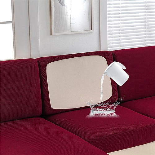 wasserdichte Sofabezüge, Sofa-Sitzkissenbezug für Hunde und Haustiere, Sofabezug für Zweisitzer, burgunderrot, L-Form, 3-Sitzer, Sessel, waschbarer, langlebiger Sofaschutz Image