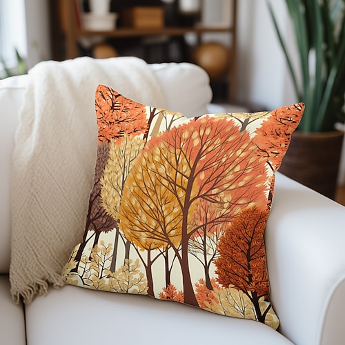 Kunstwald, doppelseitiger Kissenbezug, 1 Stück, weich, dekorativ, quadratischer Kissenbezug, Kissenbezug für Schlafzimmer, Wohnzimmer, Sofa, Couch, Stuhl Image