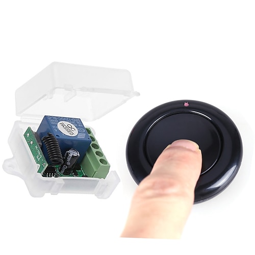 LITBest Smarter Schalter AK-RK01SYAK-SOS Black für Alltag / Wohnzimmer / Schlafzimmer Ferngesteuert / Kreativ / Einfach zu installieren Fernsteuerung Kabellos 12 V Image