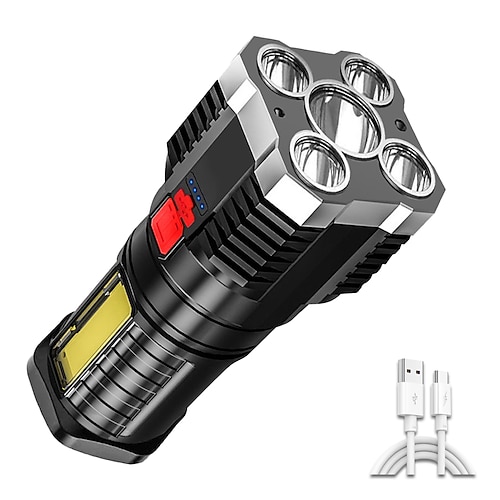 5LED multifunktionale helle Taschenlampe im Freien tragbares Cob-Seitenlicht Arbeitslicht USB wiederaufladbar Image