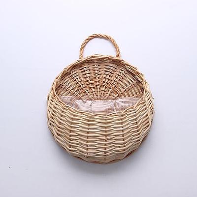 wandbehang blumenkorb dekoration gewebter korb strohkorb weidenblumentopf rattan korb pflanze rattan wandbehang blumenkorb großhandel Image