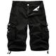 Herren Cargo Shorts Kurze Hosen Bermudas Arbeitsshorts Kurze Hose für Wanderer Bein Kordelzug Multi Pocket 6 Tasche Glatt Knielänge Sports Outdoor Ausgehen Baumwolle Strassenmode Klassisch Schwarz