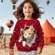 3D-Katzen-Sweatshirt für Mädchen, Pullover, langärmelig, 3D-Druck, Frühling, Herbst, Mode, Streetwear, bezaubernd, Polyester, Kinder, 3–12 Jahre, Rundhalsausschnitt, Outdoor, lässig, täglich, normale