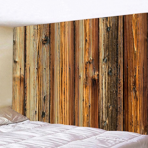 holz wandteppich kunst dekor decke vorhang hängen nach hause schlafzimmer wohnzimmer dekoration polyester Wandtuch XXL Natur Image