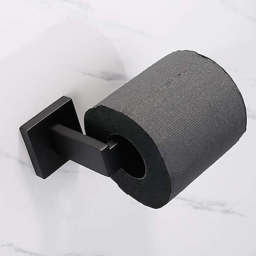 Badezimmerzubehör-Set, Edelstahl enthalten mit Handtuchhalter, Kleiderhaken, Toilettenpapierhalter und Badezimmerregal, wandmontiert, poliert/gebürstet/lackiert Image