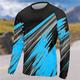 21Grams Herren Downhill Jersey Langarm Fahhrad Shirt mit 3 Gesäßtaschen MTB Mountain Rennrad Atmungsaktiv Schnelltrocknend Feuchtigkeitsableitung Reflexstreiffen Gelb Rot Blau Graphic Sport Bekleidung