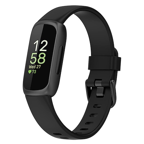 Smartwatch-Band Kompatibel mit Fitbit Inspire 3 Silikon Smartwatch Gurt Metallverschluss Wasserdicht Verstellbar Sportarmband Ersatz Armband Image