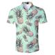 Herren Hemd Hawaiihemd Sommerhemd Aloha-Shirt Frucht Ananas Grafik-Drucke Umlegekragen Grün / Schwarz Weiß Rosa Marineblau Königsblau 3D-Druck Outdoor Strasse Kurze Ärmel Bedruckt Button-Down