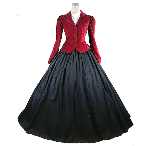 Retro Vintage Rokoko 18. Jahrhundert Kleid Abschlussballkleid Weihnachtslied Farbblock Kostüm Damen königlich Maskerade Party Alltagstauglich Karneval von Venedig Erwachsene Kleid Image