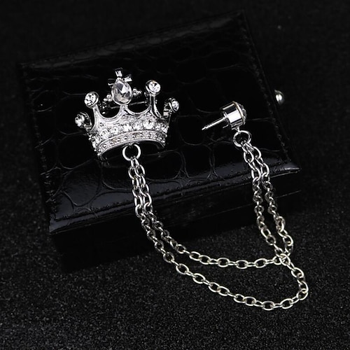 Herren Kubikzirkonia Broschen Stilvoll Gliederkette Elegant Modisch Britisch Brosche Schmuck Silber Gold Für Alltag Abendgesellschaft Image