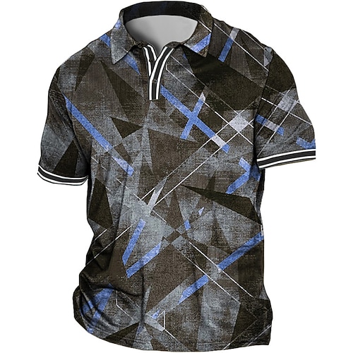 Herren Übergröße Poloshirt Groß und hoch Grafik-Drucke Umlegekragen Bedruckt Kurzarm Frühling Sommer Sport Modisch Strassenmode Designer Outdoor Strasse Oberteile Image