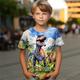 Jungen 3D Dinosaurier T-Shirt Hemden Kurzarm 3D-Druck Sommer Aktiv Sport Modisch Polyester kinderkleidung 3-12 Jahre Rundhalsausschnitt Outdoor Casual Täglich Regular Fit