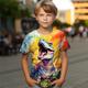 Jungen 3D Dinosaurier T-Shirt Hemden Kurzarm 3D-Druck Sommer Aktiv Sport Modisch Polyester kinderkleidung 3-12 Jahre Rundhalsausschnitt Outdoor Casual Täglich Regular Fit