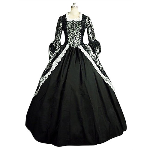 Rokoko Viktorianisch Cocktailkleid Bodenlang Kleid Partykostüm Maskerade Trompetenärmel Übergrössen Ballkleid Kostüm Damen königlich Karneval Maskerade Party Abschlussball Karneval von Venedig Image