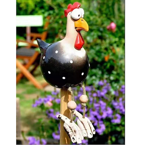 Harz großes Auge Huhn Handwerk Ornamente hängenden Fuß Huhn Anhänger Wohnkultur Garten Harz Ornamente Image