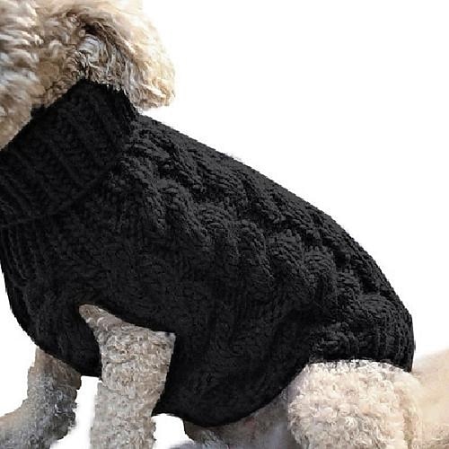 Hundemantel, Nmch Pullover für kleine Hunde, gestrickt, für Haustiere, Katzen, Hundepullover, warmes Hunde-Sweatshirt, Hunde-Winterkleidung, Kätzchen, Welpen, Rollkragenpullover, Hundepullover (blau, Image