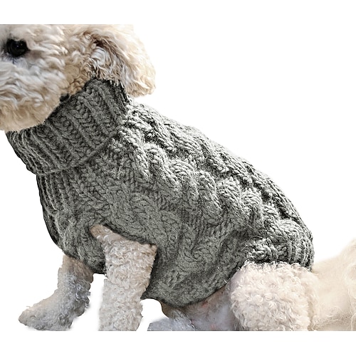 Hundemantel, Nmch Pullover für kleine Hunde, gestrickt, für Haustiere, Katzen, Hundepullover, warmes Hunde-Sweatshirt, Hunde-Winterkleidung, Kätzchen, Welpen, Rollkragenpullover, Hundepullover (blau, Image